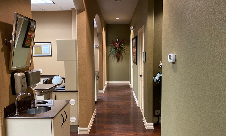 Hallway to treatment rooms